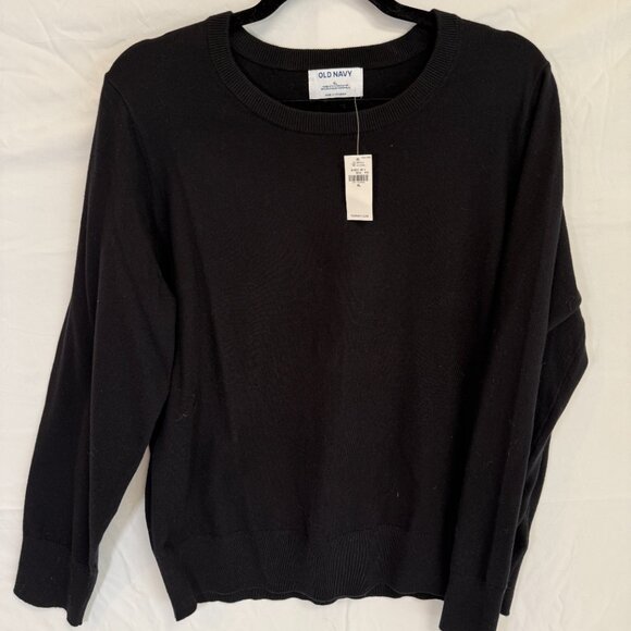 NWT Women's Black Crew Neck Sweater from Old Navy - Picture 1 of 3